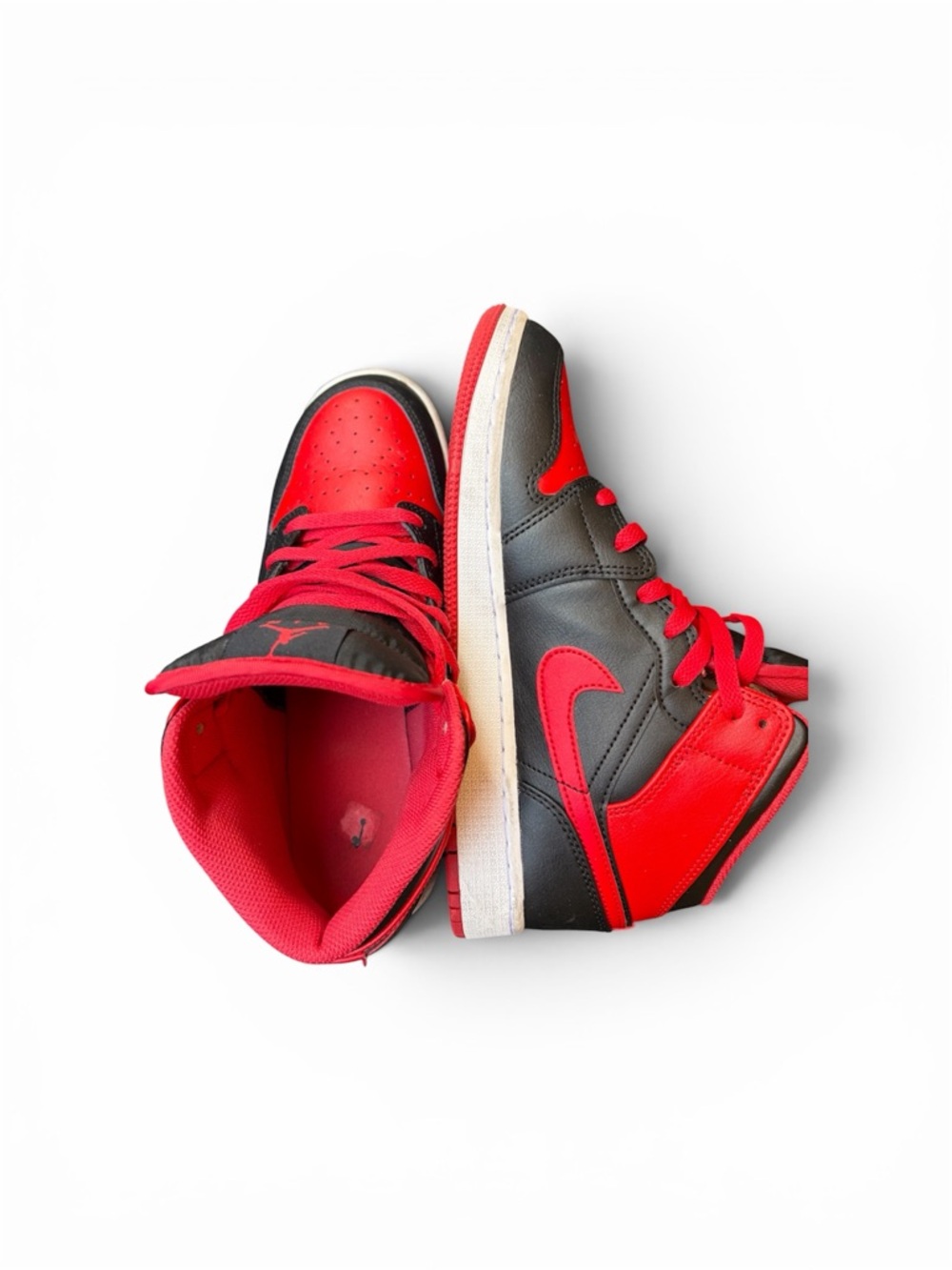 NIKE Jordan Red and Black High-Top Basketball Sneakers
